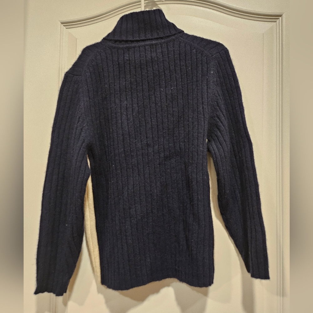Daniel Bishop 100% Cashmere Navy and Cream Turtleneck Sweater- Boys XL 7 - Picture 4 of 7